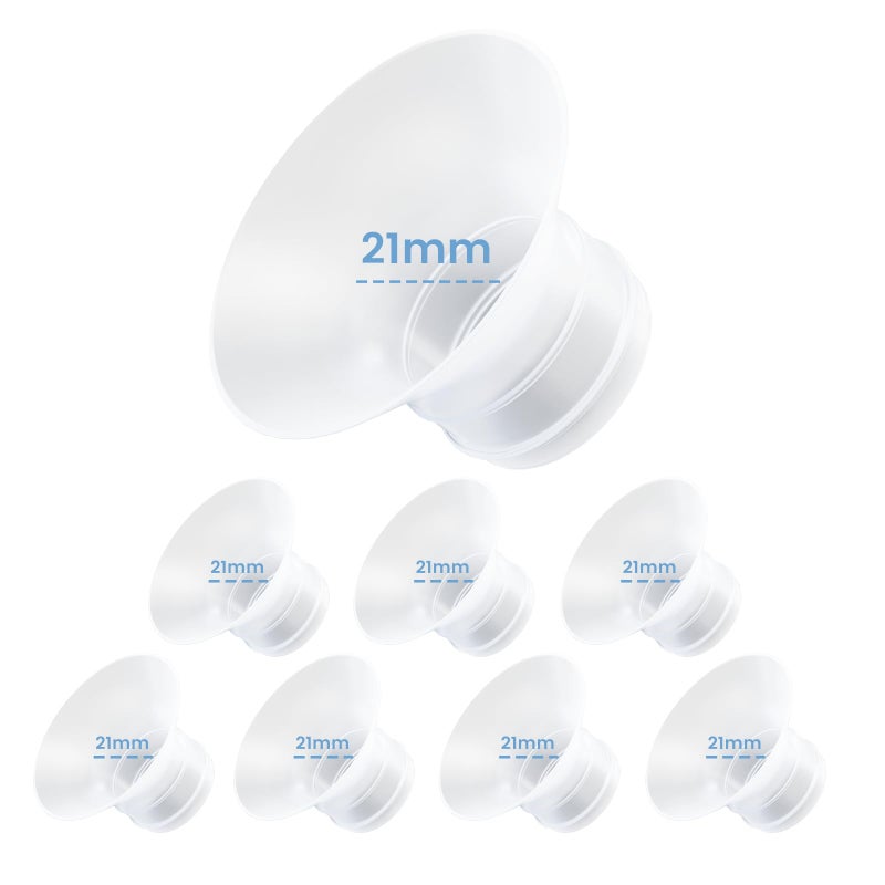 Hranio Breast Pump Flange Insert Compatible with Momcozy m5 Replacement Parts Momcozy s12 Pro Replacement Parts Spectra/Medela/Elvie/Tsrete/Eufy/Lansinoh Breast Pump 21mm Flange Inserts for Spectra 8PCS - Image 1